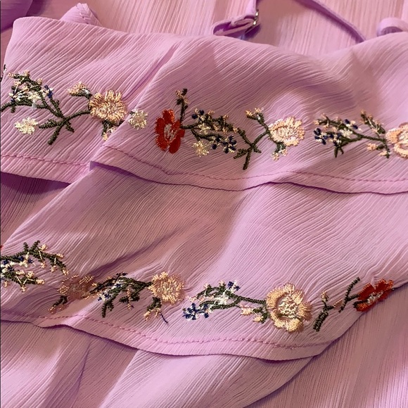 ❌DONATED❌Lavender Purple Cold Shoulder Embroidery Lined Maxi Dress - Picture 10 of 14